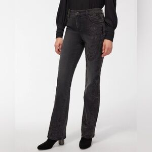 NWT Chico’s So Slimming Girlfriend Tonal Embroidered Flare Jeans 16R